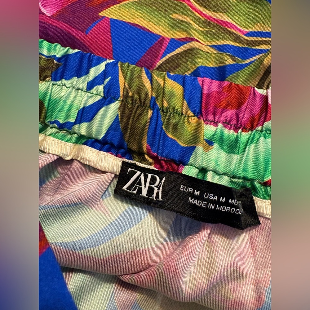 Zara Bright Tropical Leaf Print Blazer and Pants Set - Picture 9 of 16